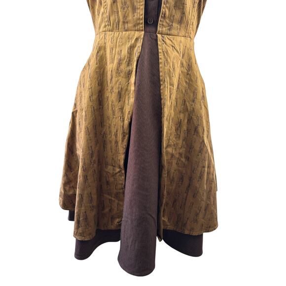Doctor Who x Hot Topic Regeneration Dress Halter Pockets Brown BBC Women's Large - Picture 4 of 16